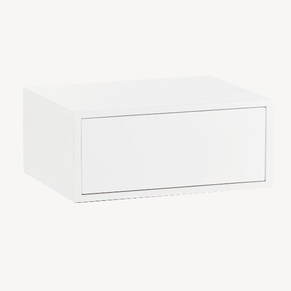 MESITA PUSH 1 CAJON, LACADO BLANCO 48*33.5*21 CM (PARA COLGAR EN LA PARED)