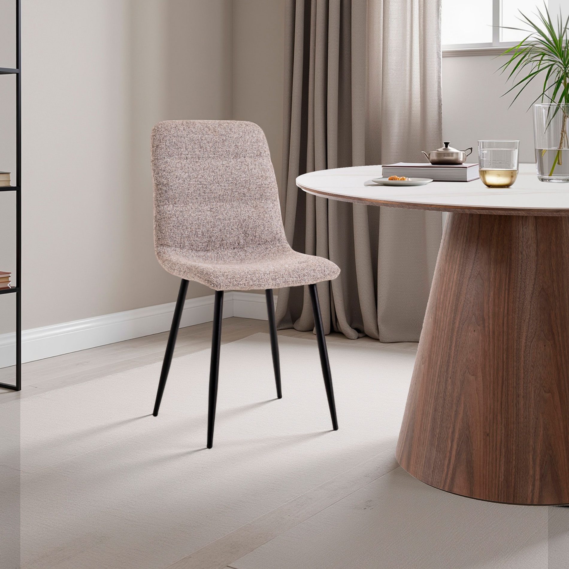 Silla Emma, tapizado gris. 90*44*55 cm