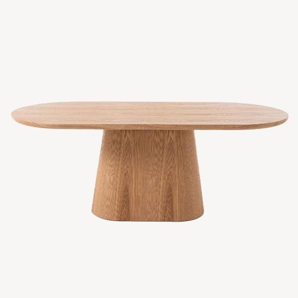 MESA COMEDOR CHAPA ROBLE, TAPA OVALADA 200*90*75CM