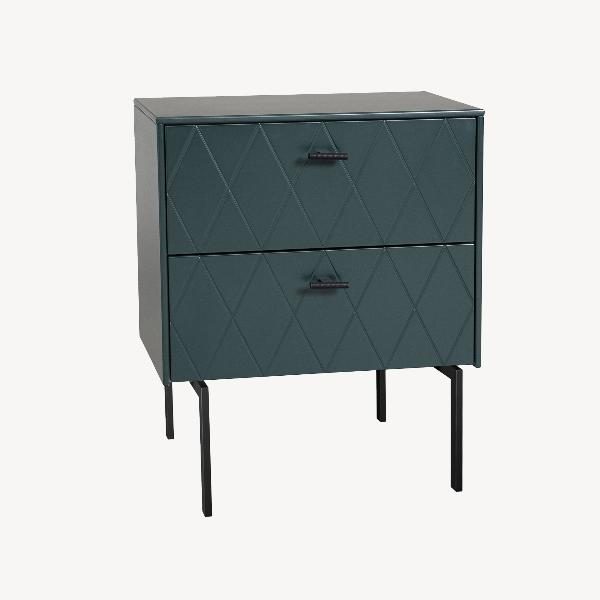 MESITA DIAMOND 2 CAJONES, GUIA FRENO (ANCHO 51 CM) 51*50.5*34 CM. LACADO VERDE OSCURO