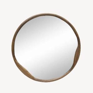 Espejo circular madera nogal