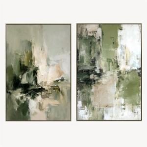 Set 2 cuadros oleo 60*90*3.5cm, marco madera