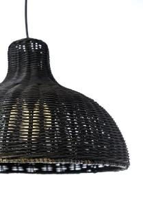Lámpara de techo de ratán negro. 129*31*31 cm
