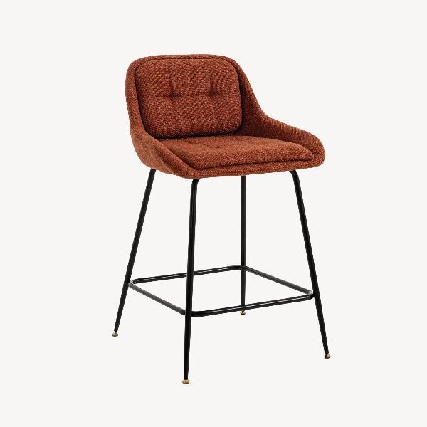 TABURETE BELMONT, TAPIZADO CALDERA, PATAS METAL NEGRO, ASIENTO 65 CM. 80*54*55 CM