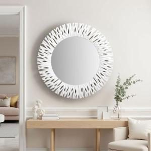 Espejo resina blanco 102*102 cm