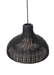 Lámpara de techo de ratán negro. 129*31*31 cm