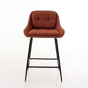 Taburete Belmont giratoria 360º, tapizado negro