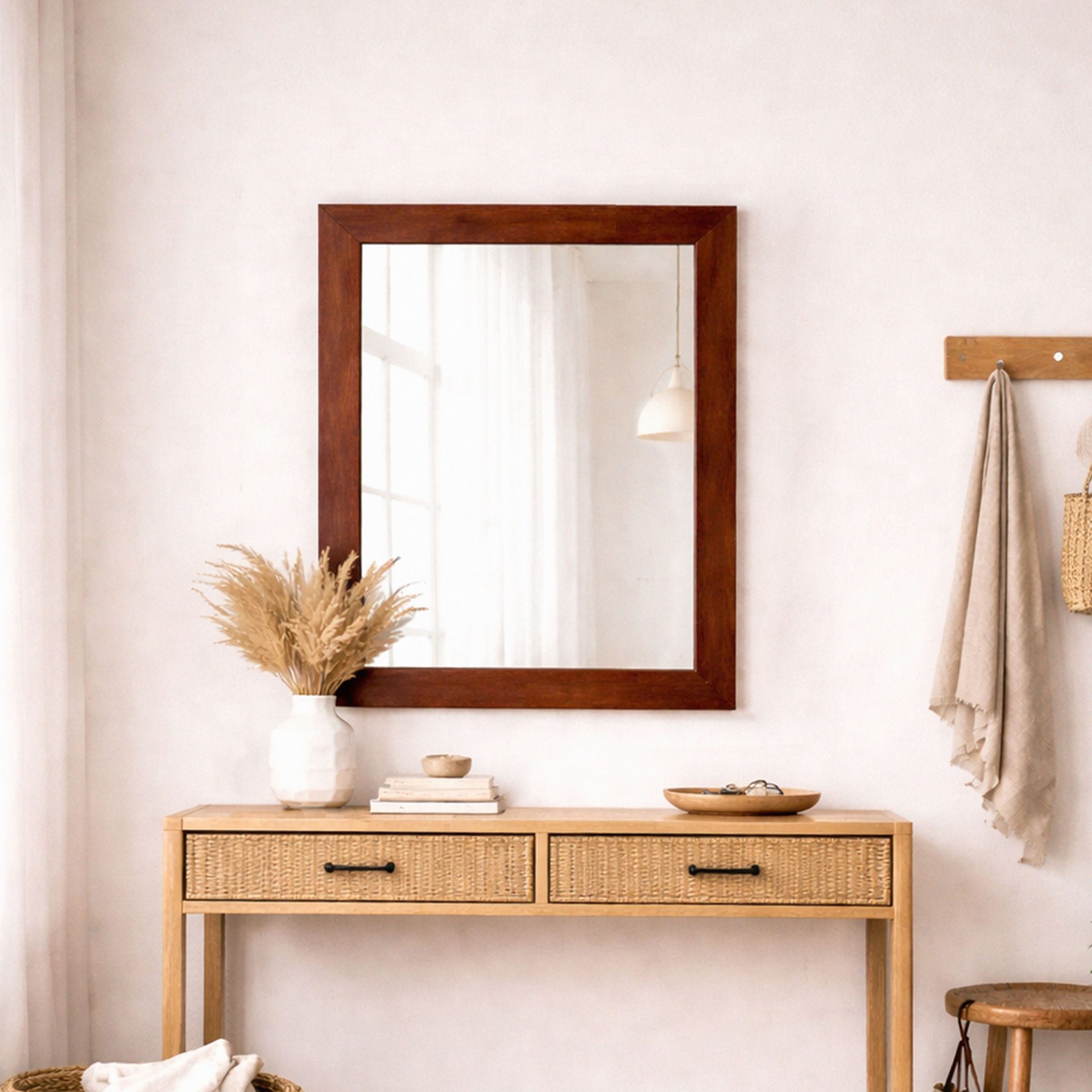 Espejo recto madera 70*80 cm