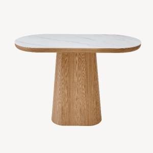 Consola 120 cm. Chapa roble y pórcelanico blanco