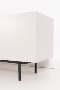 Mueble TV Pol lacado gris y chapa roble (KIT)