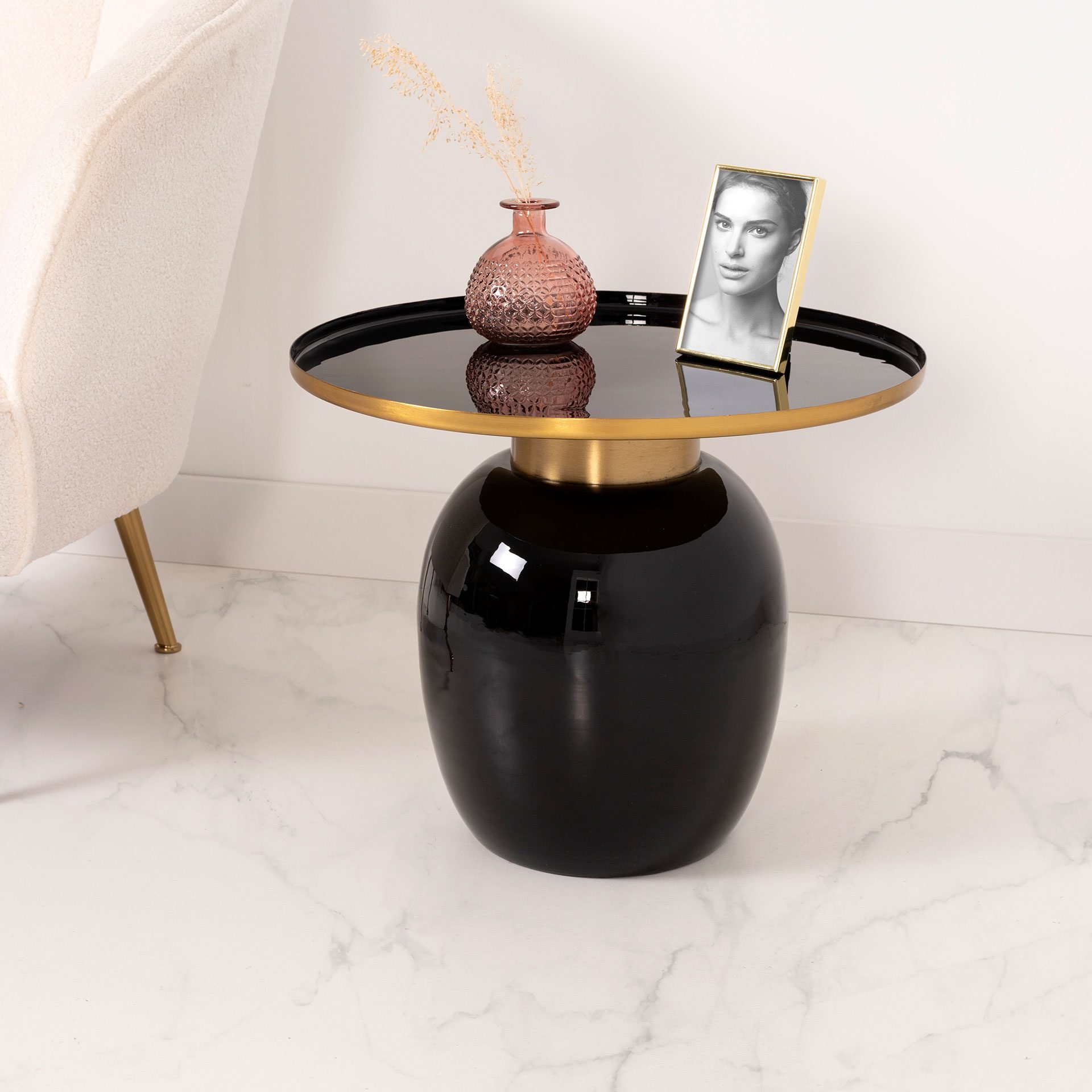 Mesa auxliar metal 50*50*42 cm