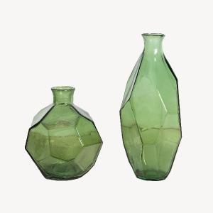 Set 2 jarrones verde 31 y 18 cm