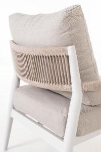 Set de terraza Formentor. Extructura aluminio blanco y asiento beige