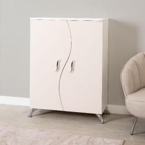 Zapatero lacado patas metal 122*80*36