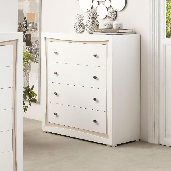 COMODA BERLIN 4 C. 95*102*42 CM, GUIAS METALICAS