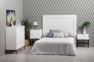 Comoda Push 4 c. lacado blanco base negra 100cm