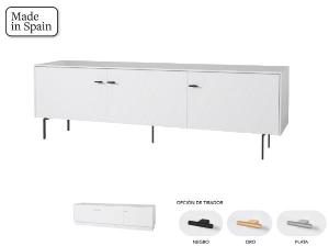 Mobile TV Diamond 3 pezzi, laccato bianco, 182 x 50 x 40 cm