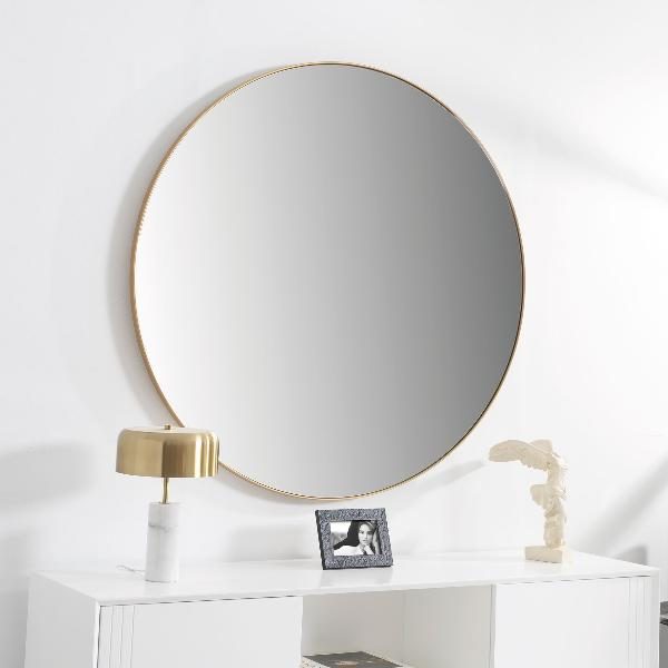 ESPEJOS REDONDOS MARCO ALUMINIO DORADO 80, 100 Y 120 CM