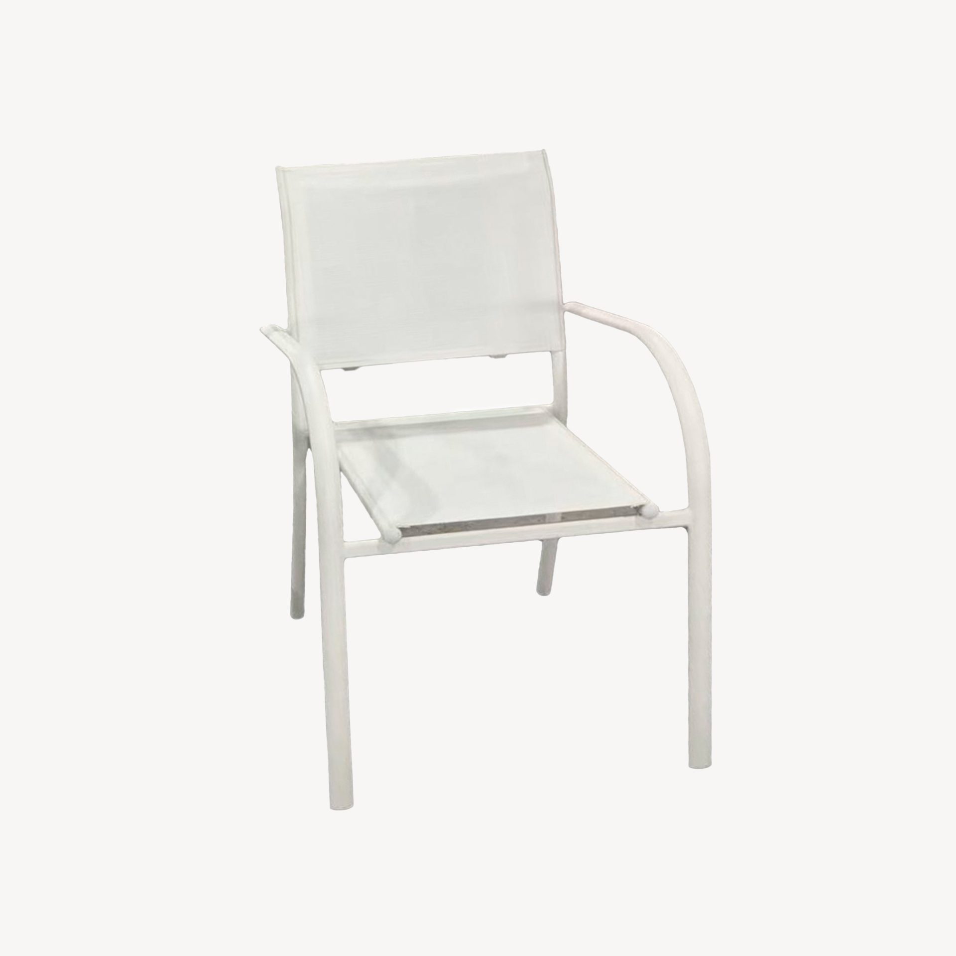 Silla Valentina apilable, aluminio Blanco y textilene blanco