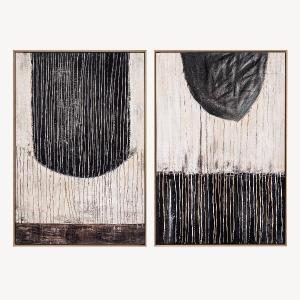 Set de 2 cuadros al óleo. Marco de madera. 60*90 cm/ud.