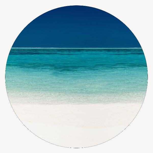 CUADRO REDONDO METRACRILATO. PLAYA CARIBE