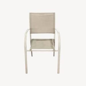 Silla Valentina apilable, aluminio beige y textilene beige