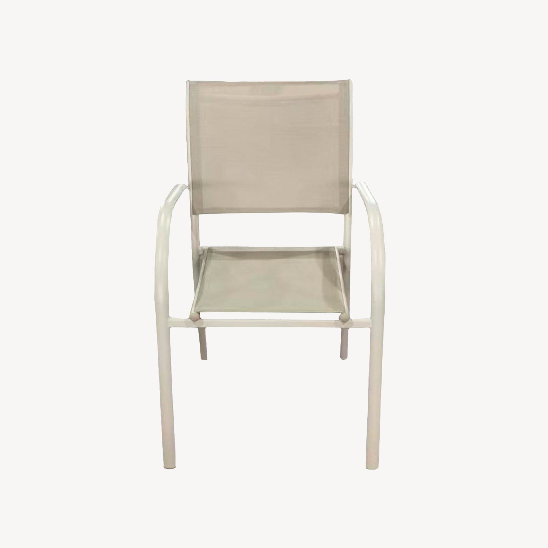 Silla Valentina apilable, aluminio beige y textilene beige