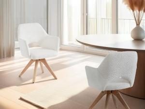 Sedia girevole Anker 360º, rivestimento beige