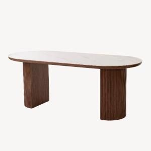Mesa comedor chapa nogal y porcelanico 200*90*75 cm