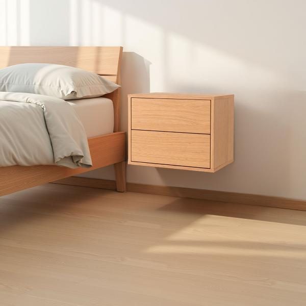 MESITA PUSH 2 CAJONES, CHAPA ROBLE 48*33.5*39 CM (PARA COLGAR EN LA PARED)