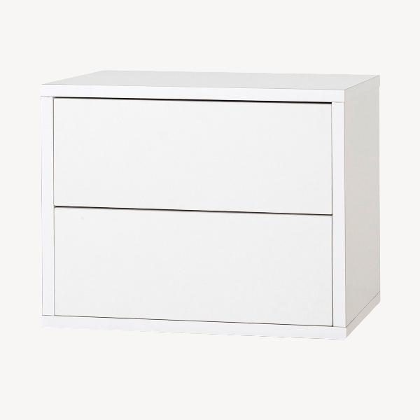 MESITA PUSH 2 CAJONES, LACADO BLANCO 48*33.5*39 CM (PARA COLGAR EN LA PARED)