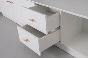 Mueble TV Diamond 3 P + 2 C lacado blanco 222*50*40 cm