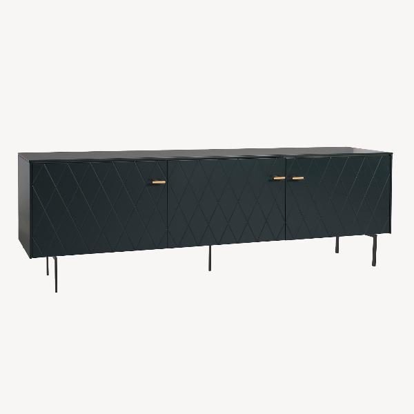 MUEBLE TV DIAMOND 3 PUERTAS, VISAGRAS DE FRENO 182*50.5*40 CM. LACADO VERDE OSCURO