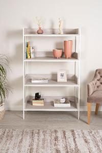 Estanteria Nur metal blanco estantes gris 160 cm