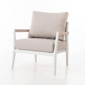 Set de terraza Formentor. Extructura aluminio blanco y asiento beige