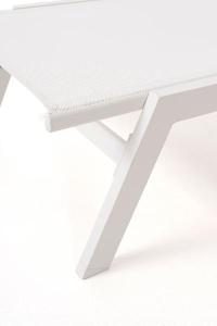 Lettino prendisole reclinabile Sofia, alluminio bianco e textilene bianco