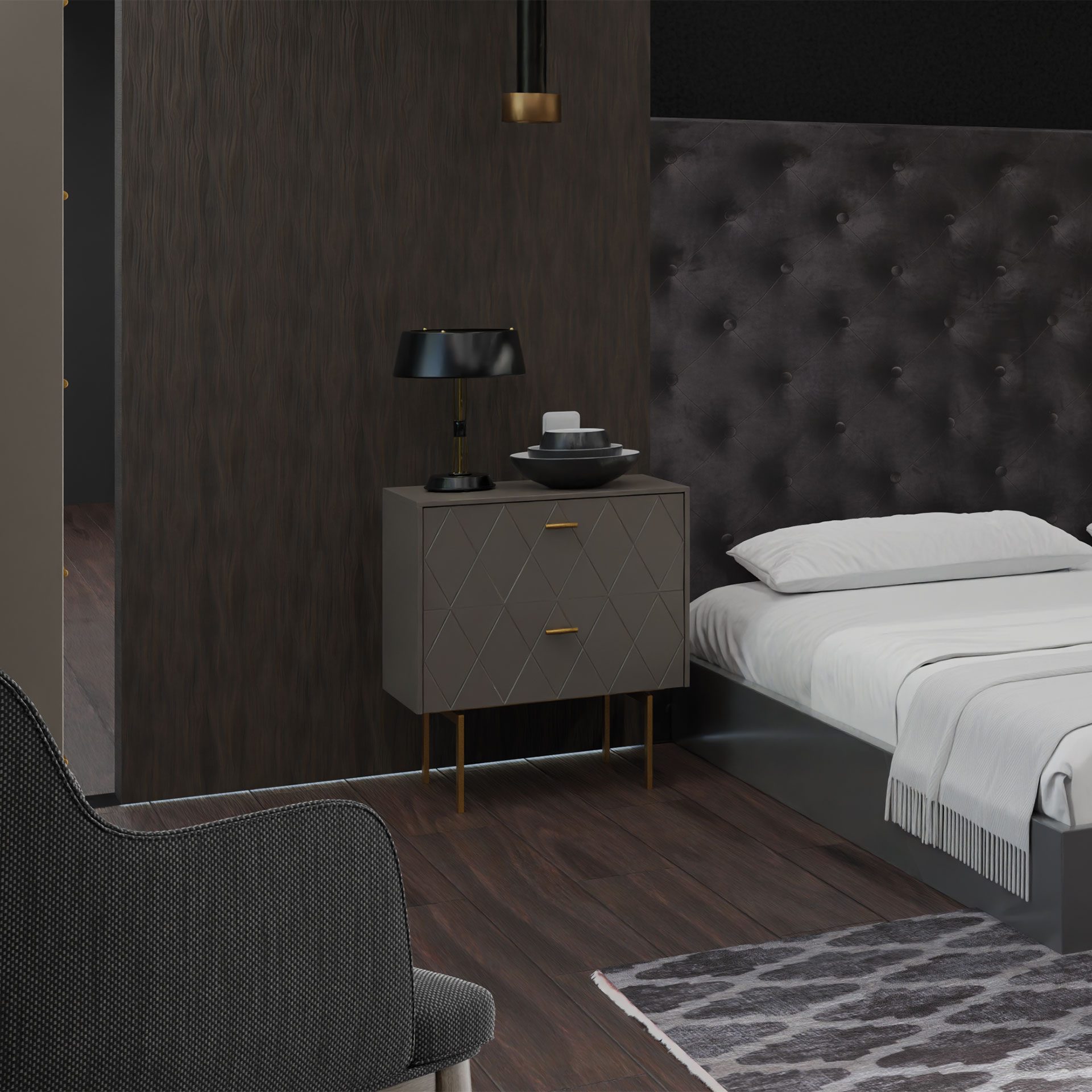 Mesita Diamond 2 C lacado perlado 51*50*34