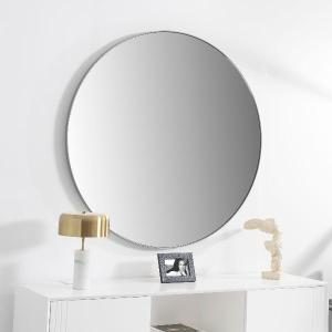 Espejo redondo marco plata 80 cm