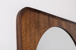 Square mirror walnut wood 80×80 cm