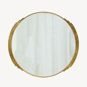 ESPEJO ACERO DORADO. 80*70*2 CM