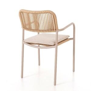 Silla Macarella blanca y asiento beige