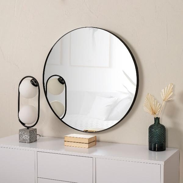 ESPEJOS REDONDOS MARCO ALUMINIO NEGRO 80, 100 Y 120 CM