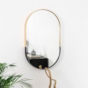 espejo ovalado negro y oro 44*72 cm