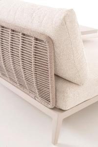 Sofia reclining sun lounger, beige aluminum and beige textilene.