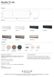 Mueble TV Diamond 3 P lacado perlado 180*50*40 cm