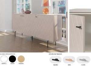 Diamond 3 P lacquered Mink sideboard 182*80*40 cm