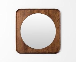 Square mirror walnut wood 100*100 cm