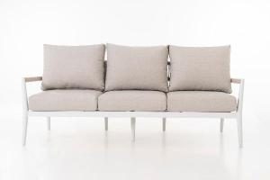 Set de terraza Formentor. Extructura aluminio blanco y asiento beige