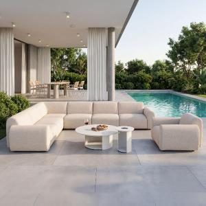 Mesa auxiliar Marbella para exterior 48*41*41 cm. (con luz solar LED)