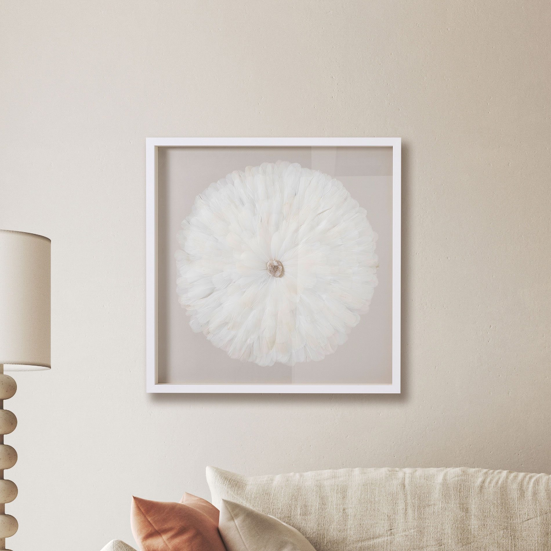 Cuadro vitrina con marco madera 80*80 cm